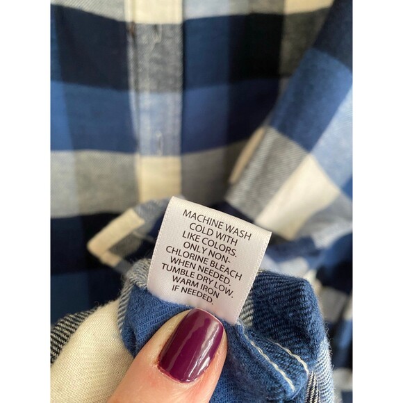 Croft and Barrow Blue Plaid Flannel Shirt Men's Top Cabincore Size XL - Picture 4 of 5